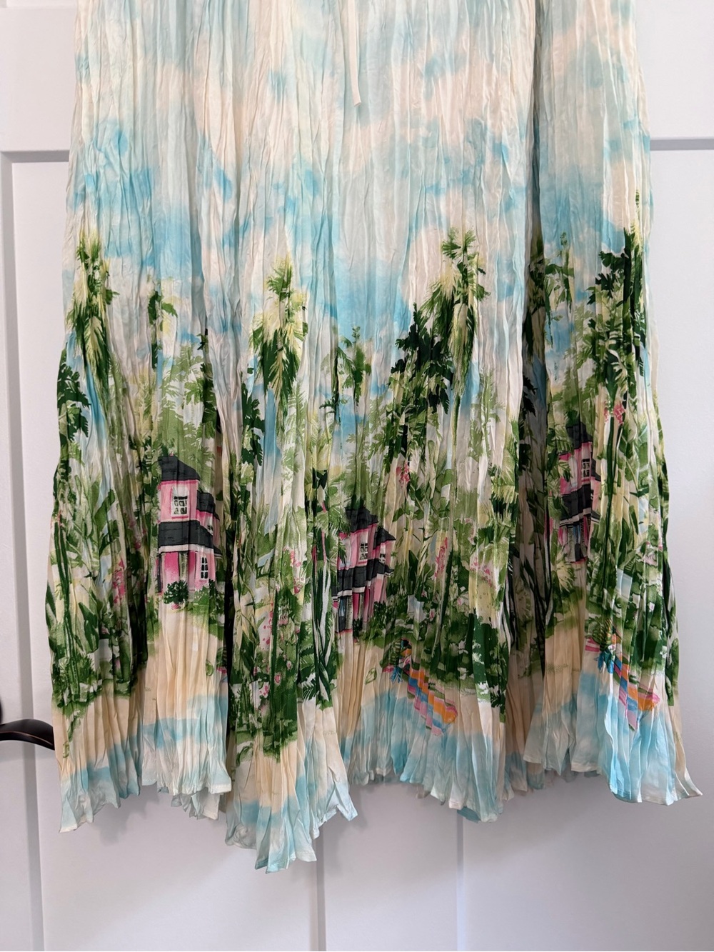 NWT Tommy Bahama 100% Silk Tropical Landscape Maxi Skirt XL Resort Beach - Picture 4 of 8